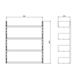 smpl. Shelving Starter Kit - 4 Shelf 900 x 300