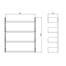 smpl. Shelving Starter Kit - 4 Shelf 900 x 300